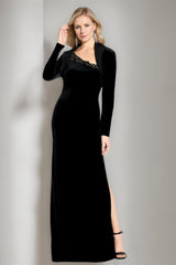 Asymmetrical Sleeveless Long Mermaid Trumpet Mother of the Bride Dress with Side Split