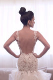 Attactive Lace Top Sheer Back Bridal Gowns Organza Sexy Short Front Long Back Wedding Dress