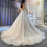 Ball Gown Long Sleeves Tulle Lace Wedding Dress On Sale