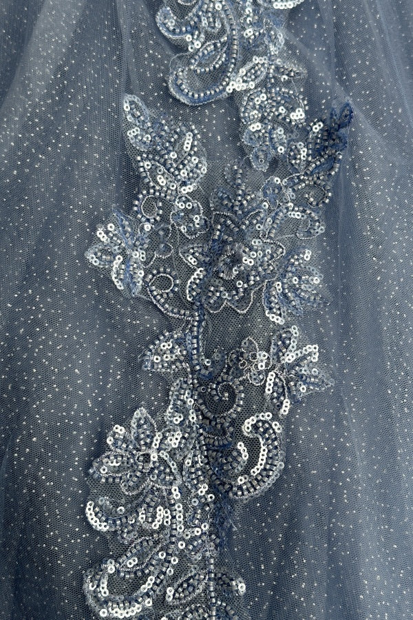 Ball Gown Off Shoulder Pleated Appliques Lace Up Navy Blue Tulle Quinceanera Dress Birthday Party Gown For Sweet 16