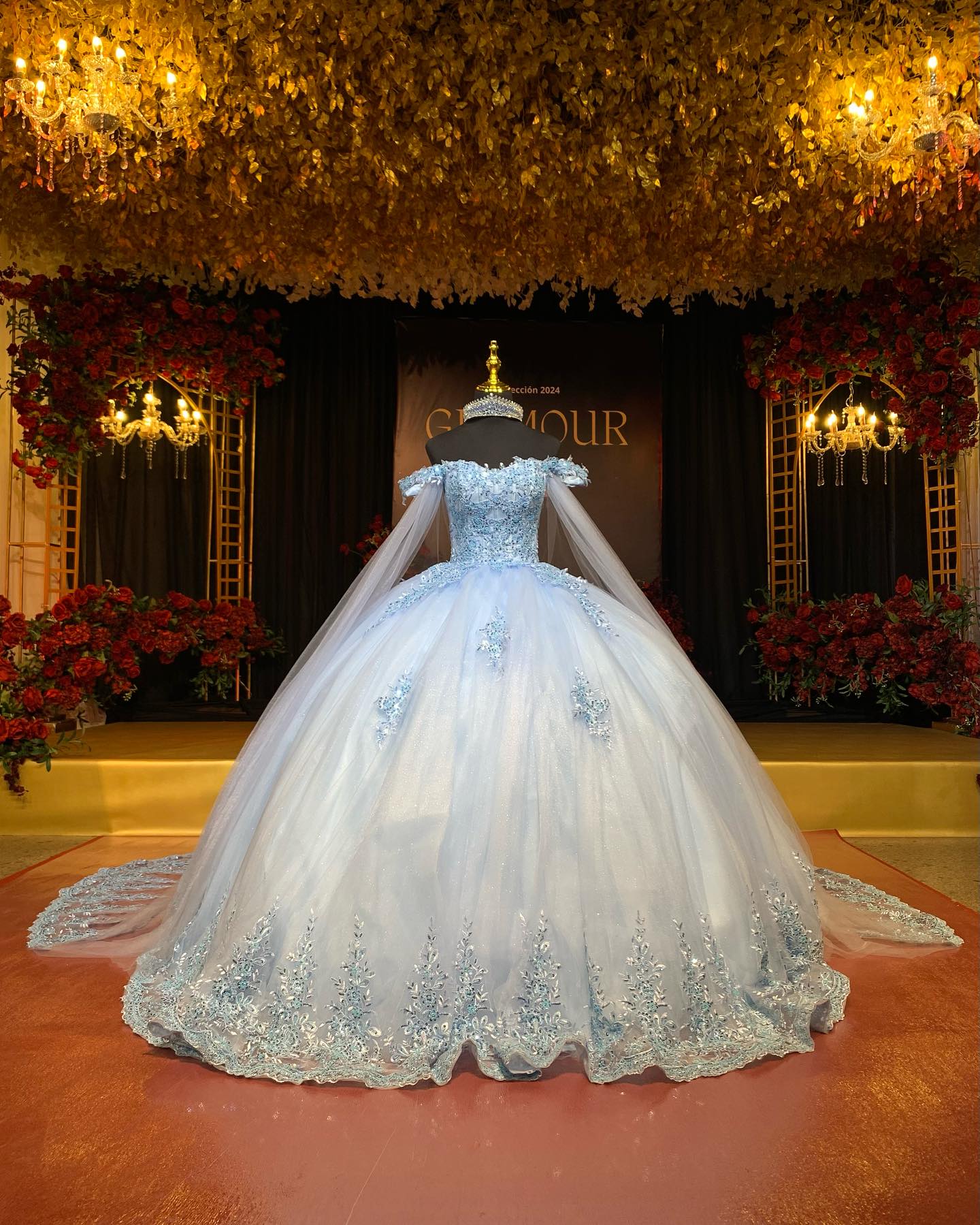 Ball Gown Off Shoulder Sleeveless Fully Sequins Beaded Appliques Baby Blue Tulle Quinceanera Dress Evening Formal Gown Birthday Party Dress For Sweet 16