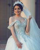 Ball Gown Off-Shoulder Tulle Lace Wedding Dress Online