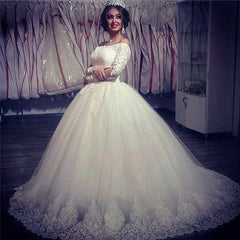 Ball Gown Wedding Dresses Long Sleeves Off Shoulder High Quality Bridal Gowns BA2878