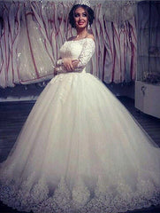 Ball Gown Wedding Dresses Long Sleeves Off Shoulder High Quality Bridal Gowns BA2878