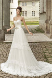 Beading Crystal Chiffon Bridal Dress Sweetheart Lace Elegant Wedding Dress