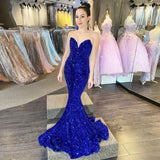 Beautiful Long Mermaid Sequined Sleeveless Prom Dress