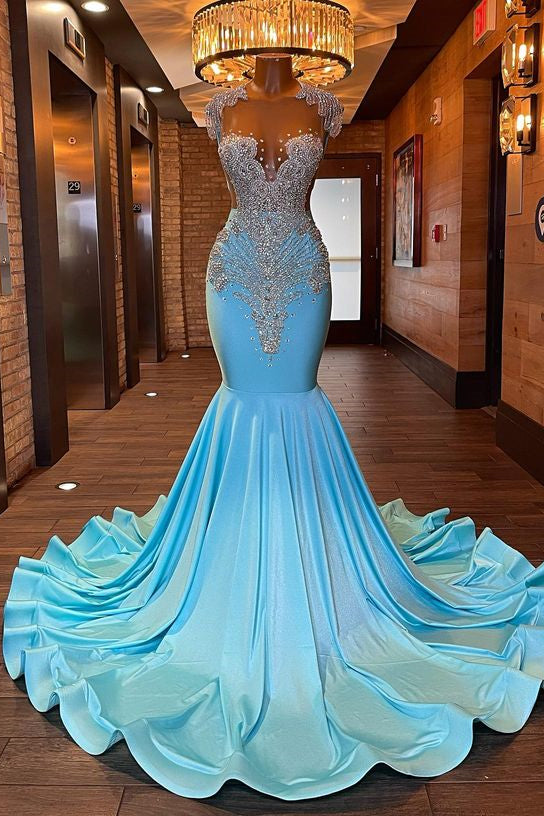 Beautiful Long Sleeveless Mermaid Prom Dress With Beading