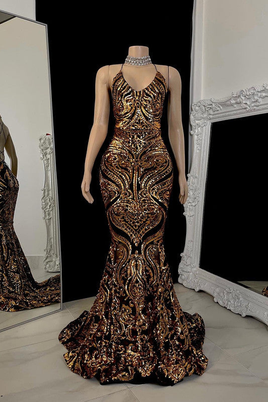 Beautiful Sleeveless Halter Criss-cross Mermaid Prom Dress