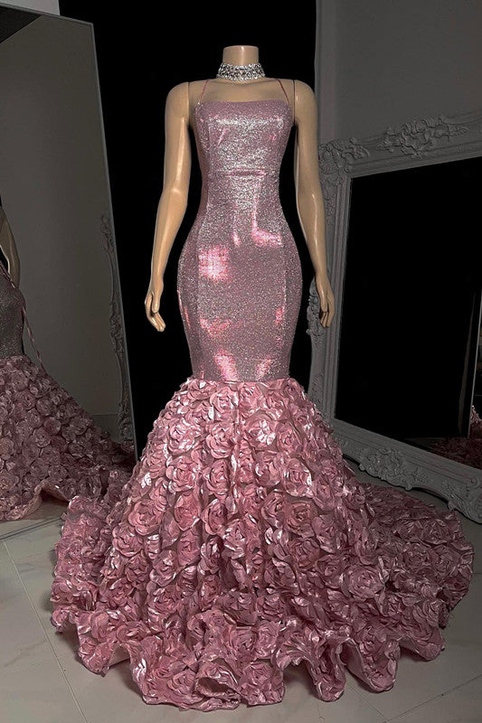 Beautiful Sleeveless Spaghetti Strap Mermaid Prom Dress