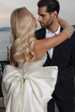 Beautiful Strapless Sweetheart Mermaid Bridal Gowns with Chapel Train