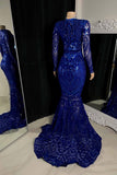 Beautiful V-neck Mermaid Prom Dress With Long Sleeves
