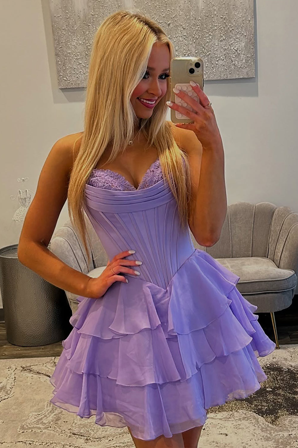 Black Corset A Line Homecoming Dresses Short Cocktail Dresses With Ruffles