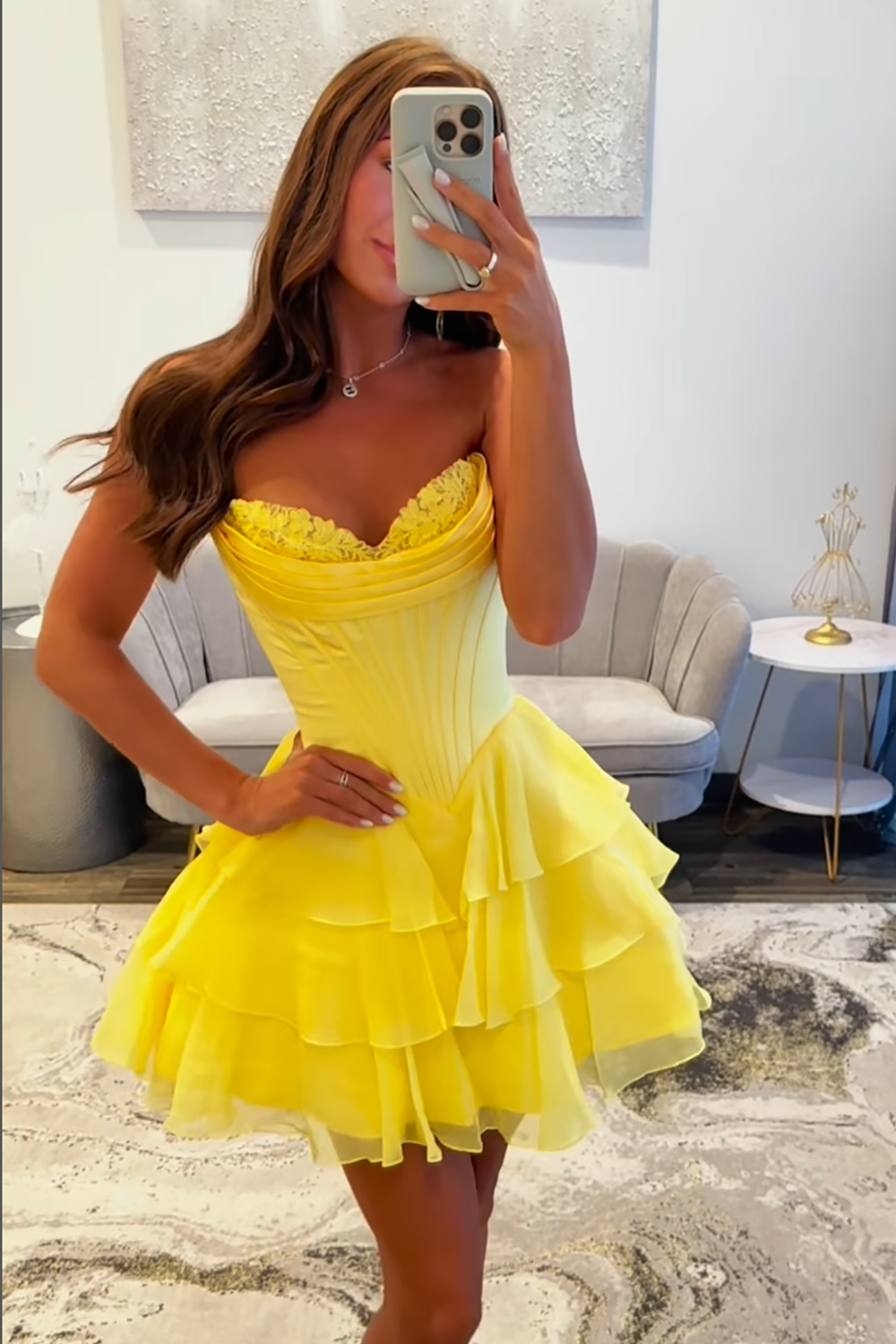 Black Corset A Line Homecoming Dresses Short Cocktail Dresses With Ruffles