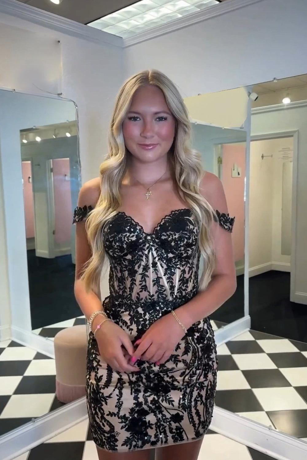 Black Homecoming Dresses Corset Tight Short Cocktail Dresses With Sequin