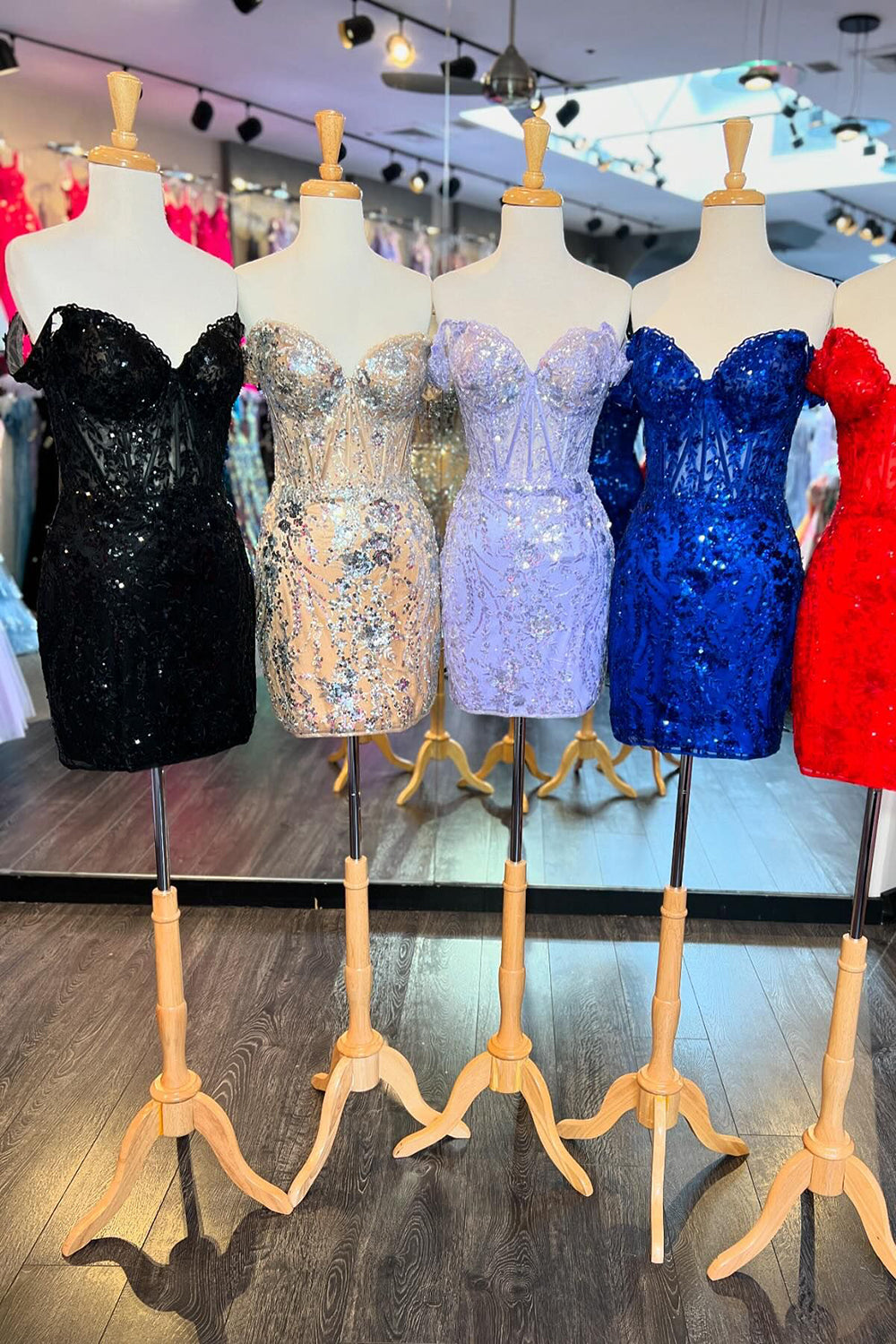 Black Homecoming Dresses Off The Shoulder Corset Tight Short Cocktail Dresses