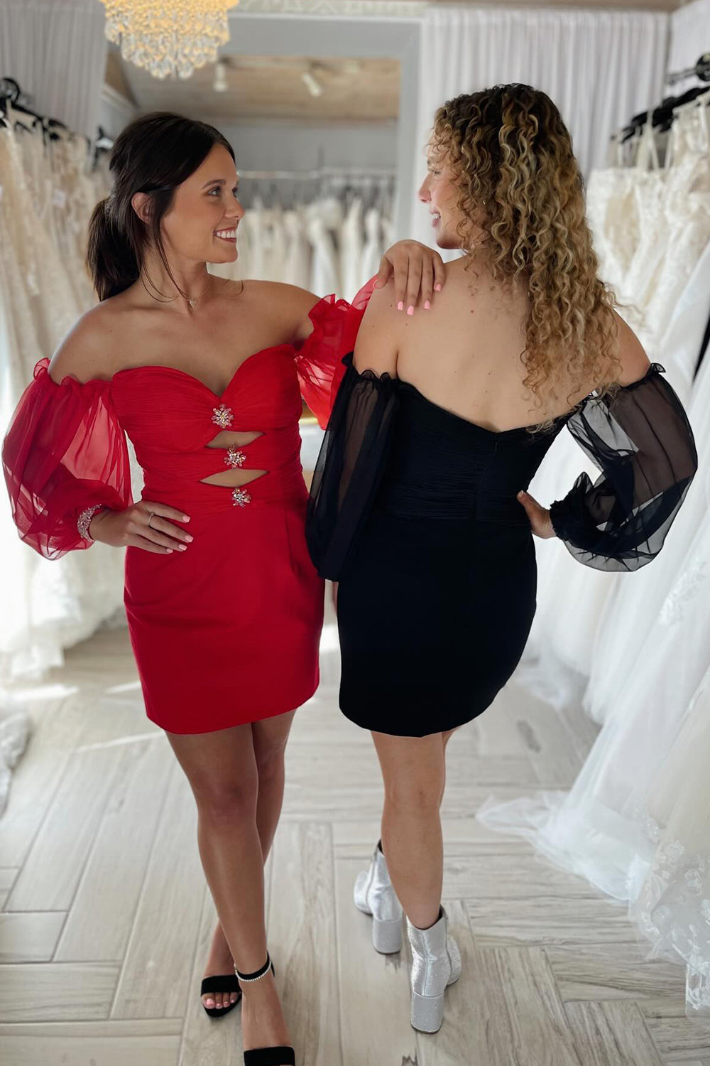 Black Homecoming Dresses Off The Shoulder Sweetheart Bodycon Prom Dress