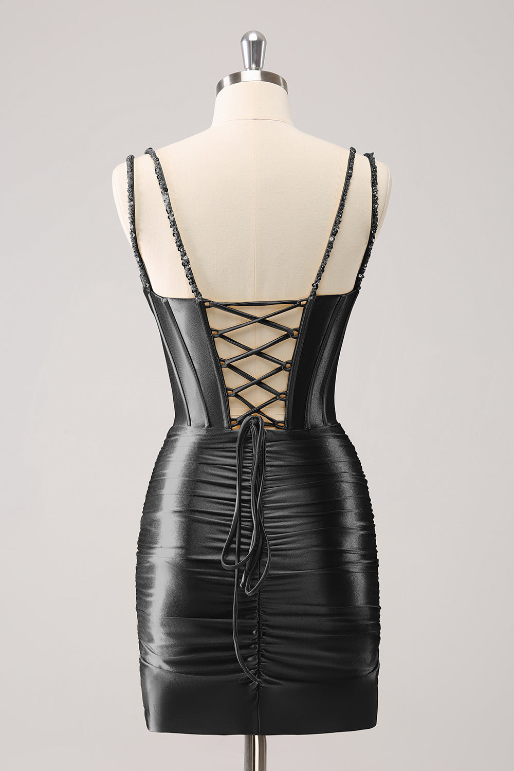 Suzhoufashion Black Homecoming Dresses Spaghetti Straps Tight Corset Prom  Dress with Sequin – suzhoufashion