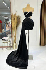 Black One Shoulder Sleeveless Short Homecoming Dress Pleated With Ruffles