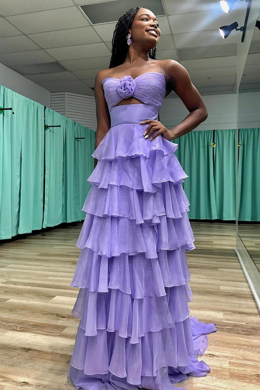 Suzhoufashion Black Prom Dress White Prom Dress Sweetheart Ruffled Long Formal Dress with Slit
