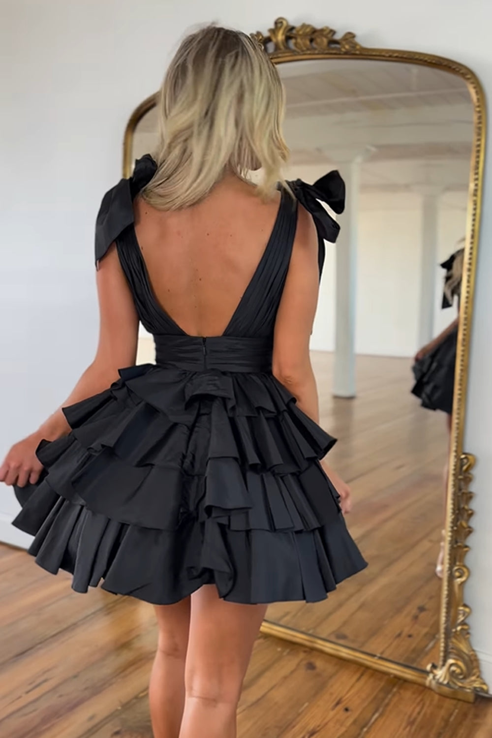 Blue Homecoming Dress A Line Short Prom Dress With Ruffles Suzhoufashion