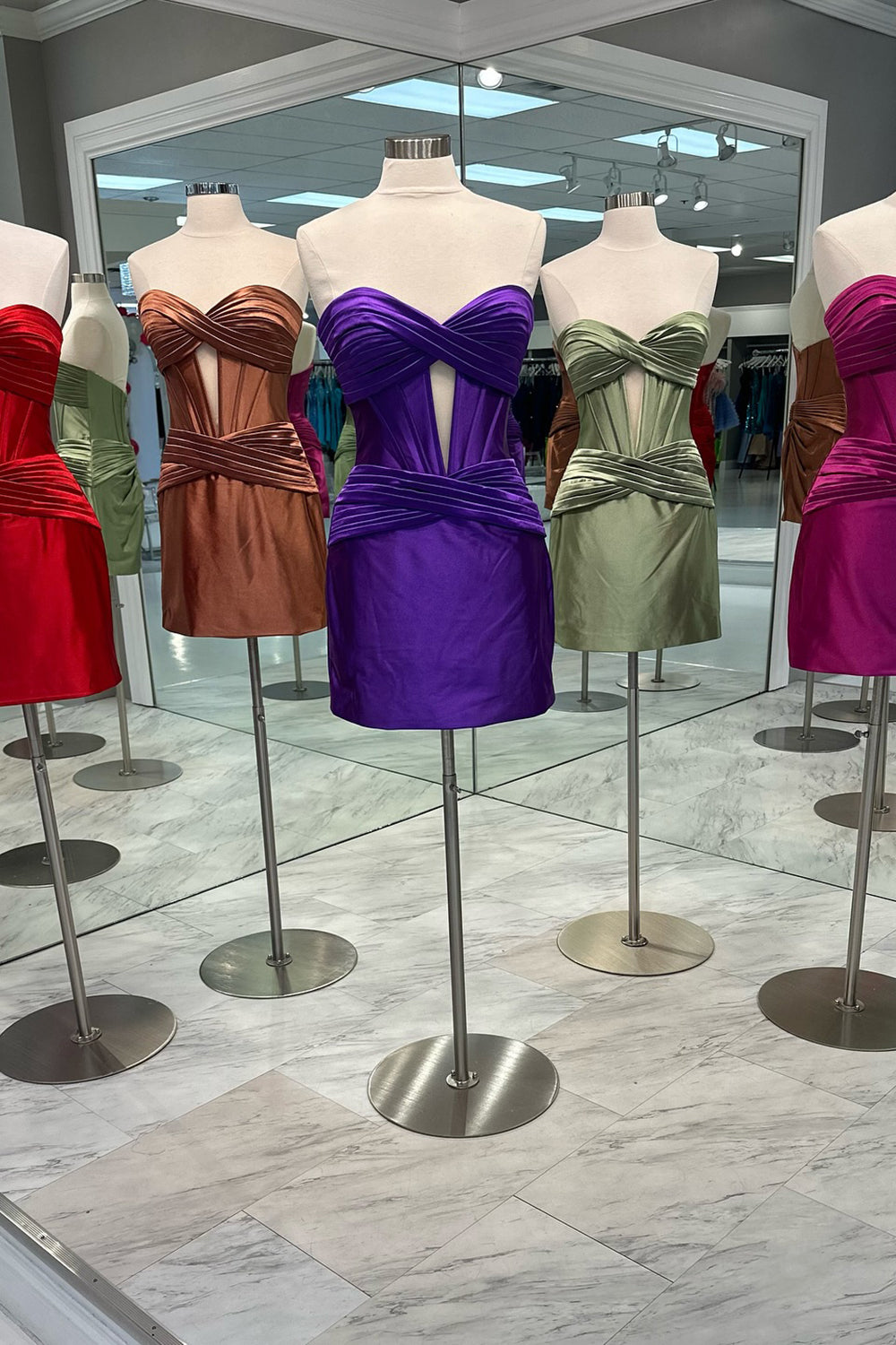 Blue Homecoming Dresses Corset Keyhole Tight Short Cocktail Dresses with Ruffles