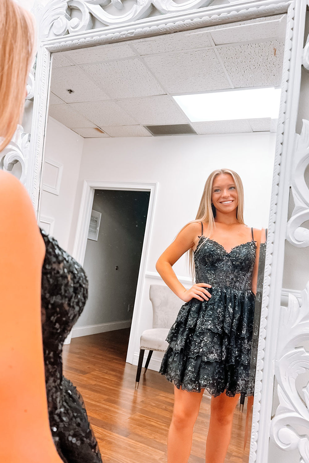 Blue Homecoming Dresses Corset Spaghetti Straps A Line Lace Short Cocktail Dresses