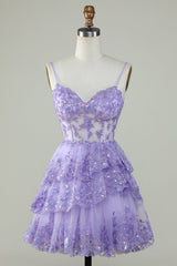 Blue Homecoming Dresses Corset Spaghetti Straps A Line Lace Short Cocktail Dresses
