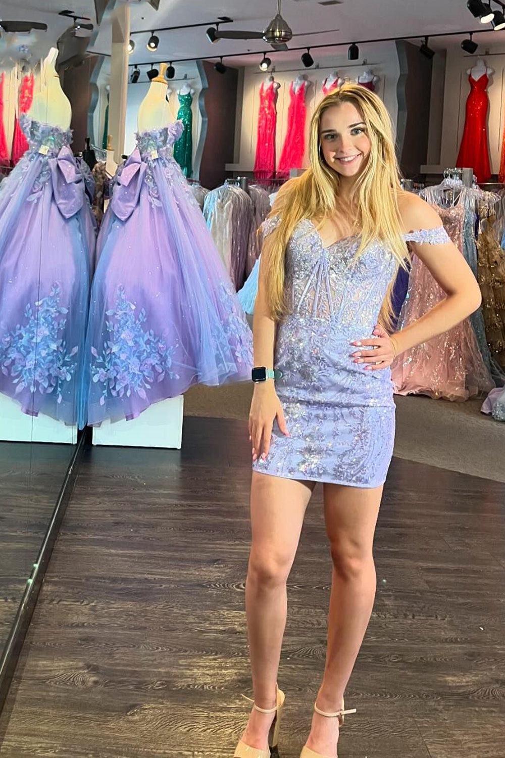 Blue Homecoming Dresses Corset Tight Short Cocktail Dresses with Lace