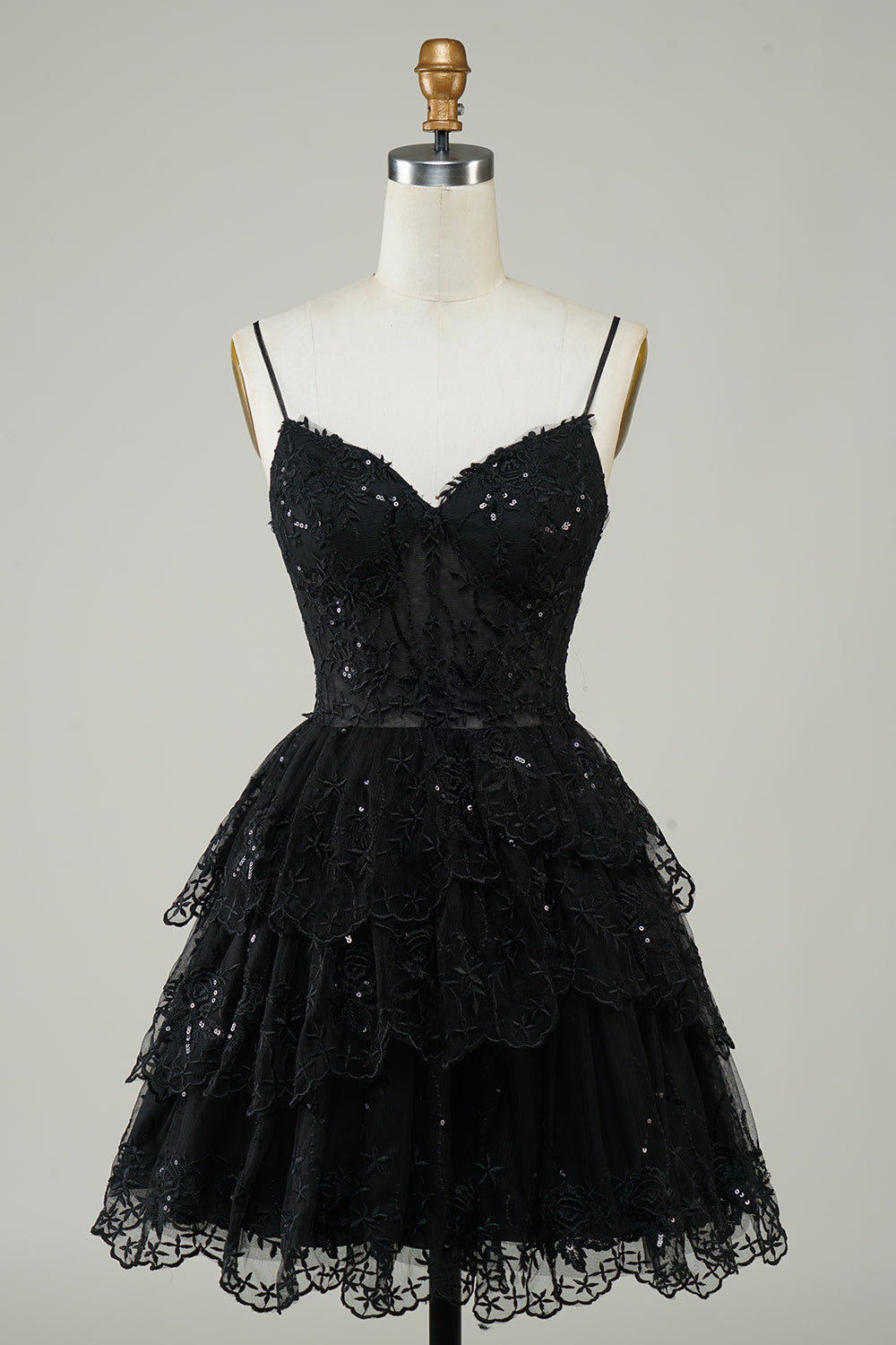 Blue Homecoming Dresses Corset Top Spaghetti Straps A-Line Lace Short Cocktail Dresses