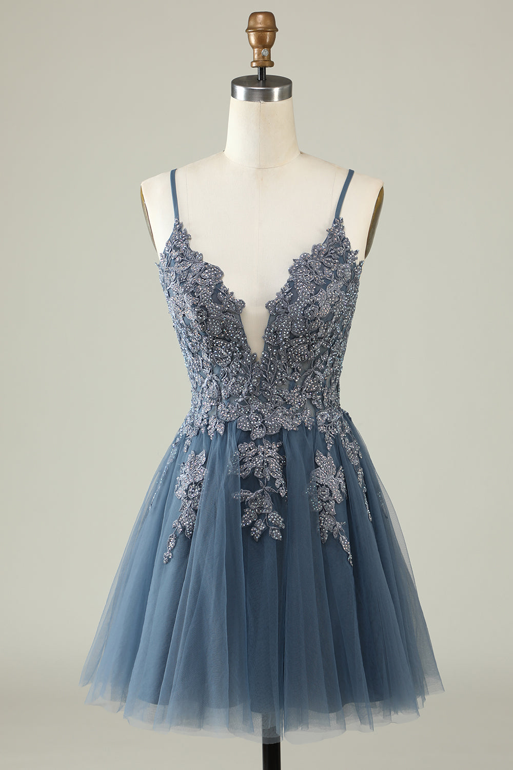 Blush Homecoming Dresses A-Line Tulle Short Cocktail Dresses with Appliques