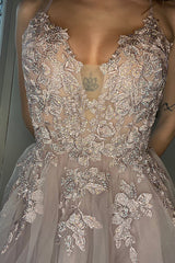 Blush Homecoming Dresses A-Line Tulle Short Cocktail Dresses with Appliques