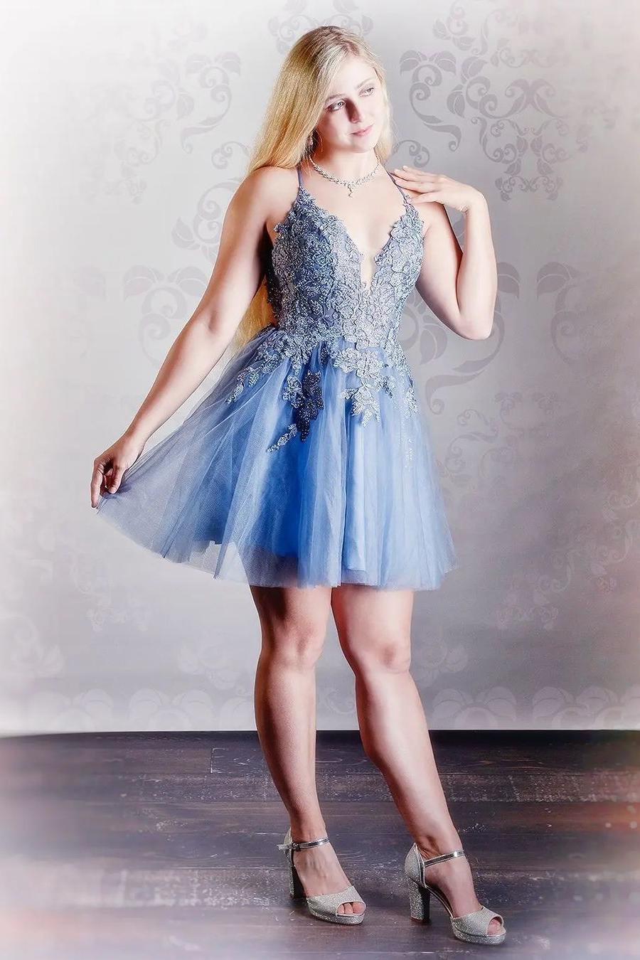 Blush Homecoming Dresses A-Line Tulle Short Cocktail Dresses with Appliques