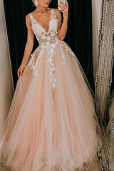 Boho Plus Size A-Line Wedding Dress V-Neck Lace Tulle Straps Bridal Gowns On Sale