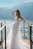 Boho Simple A-line Lace Wedding Dresses With Sleeves
