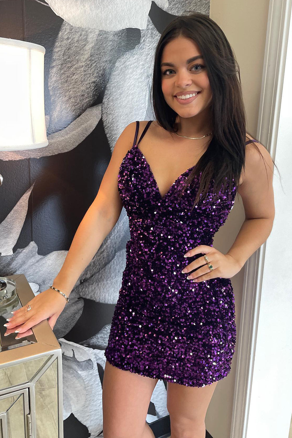 Burgundy Homecoming Dresses Backless Spaghetti Straps Tight Short Cocktail Dresses