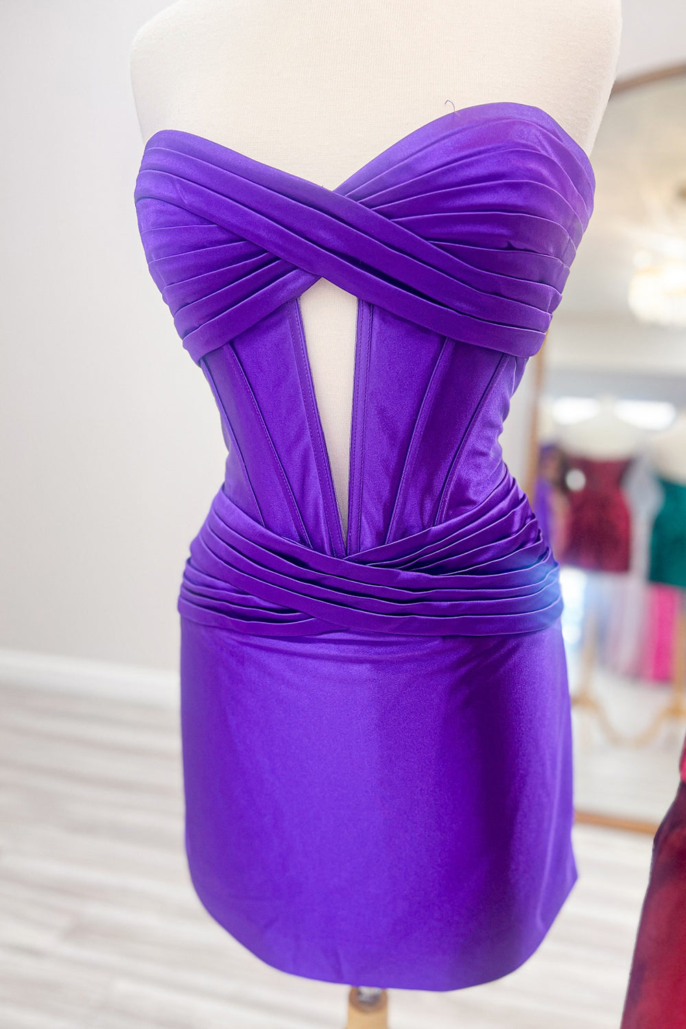 Suzhoufashion Burgundy Homecoming Dresses Corset Strapless Tight Short  Cocktail Dresses – suzhoufashion