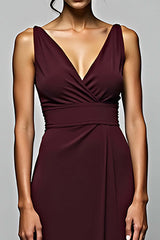 Cabernet Sheath Backless Long Formal Dress With Slit