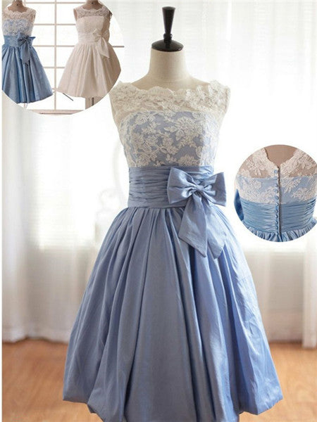 Cap Sleeve Flower Girl Dresses Scoop Lace Neck Bow Lovely A Line Satin Pageant Dress