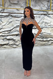 Charming Black Ankle-Length V-Neck Sleeveless Mermaid Prom Dresses