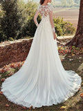 Charming Jewel Tulle Long Sleeves Lace Mermaid Wedding Dresses Long