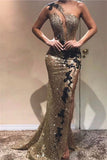 Charming Mermaid Appliques Sequins Strapless Prom Dresses | Slit Newest Charming Dresses bc1440