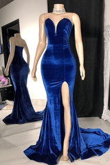 Charming Sleeveless Sweetheart Split Front Mermaid Prom Dress