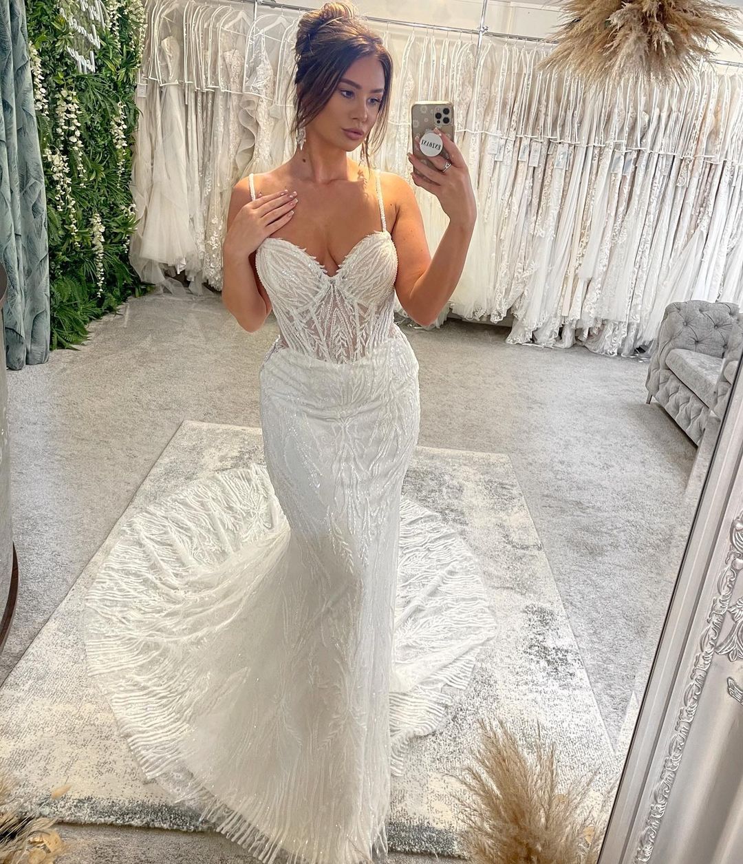 Charming Sweetheart Sleeveless Spaghetti Straps Mermaid Bridal Dress