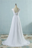Chic A-line Lace Chiffon Floor Length Wedding Dress