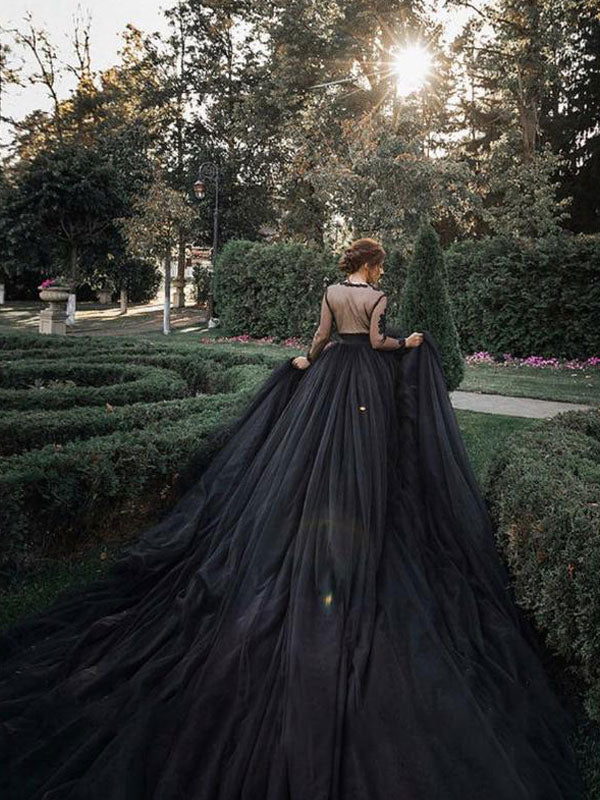 black long dress for wedding Mastering Elegance: The Ultimate Guide to Dresses And with a lace Gorgeous Black Long Sleeves A-line