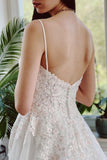 Chic Garden Spaghetti Straps A-Line Lace Bridal Gowns