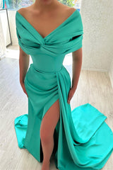 Chic Long Off-the-shoulder Prom Dresses With Split