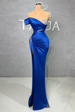 Chic Long Sweetheart Split Mermaid Evening Prom Dresses With Beading