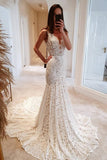 Chic Sleeveless Lace Wedding Dress Mermaid Bridal Gowns Online