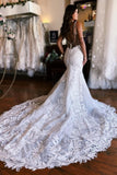 Chic Sleeveless Spaghetti Straps Floor Length Mermaid Bridal Gowns